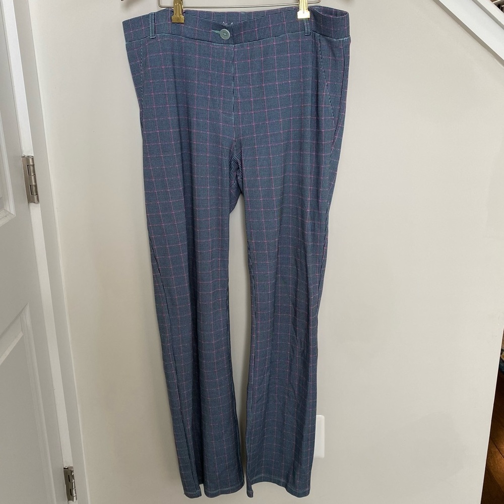 Betabrand Black and Pink Straight Leg Pants